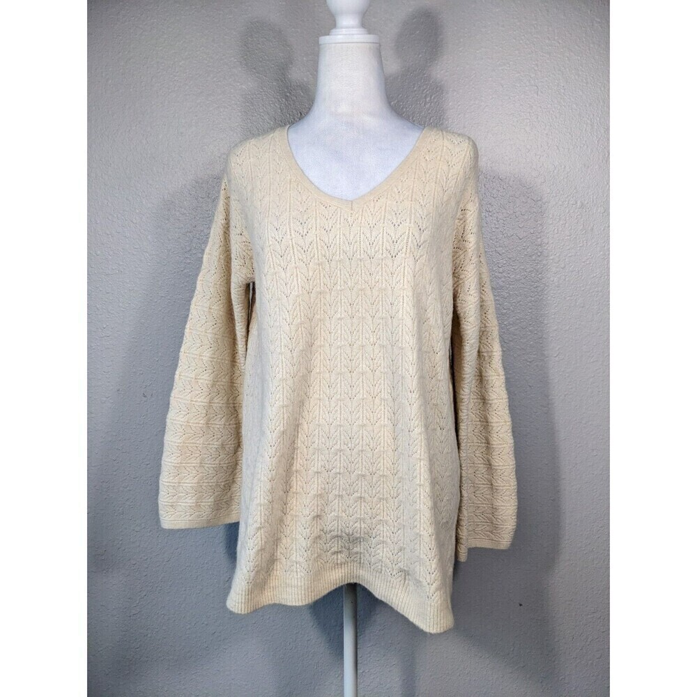 Chico's Women's‎ Small Cable Knit V Neck Sweater
